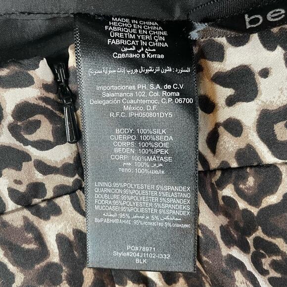 BEBE Y2K MOB WIFE SATIN BUBBLE HEM ANIMAL PRINT PARTY MINI SKIRT BROWN 10 - Picture 5 of 7